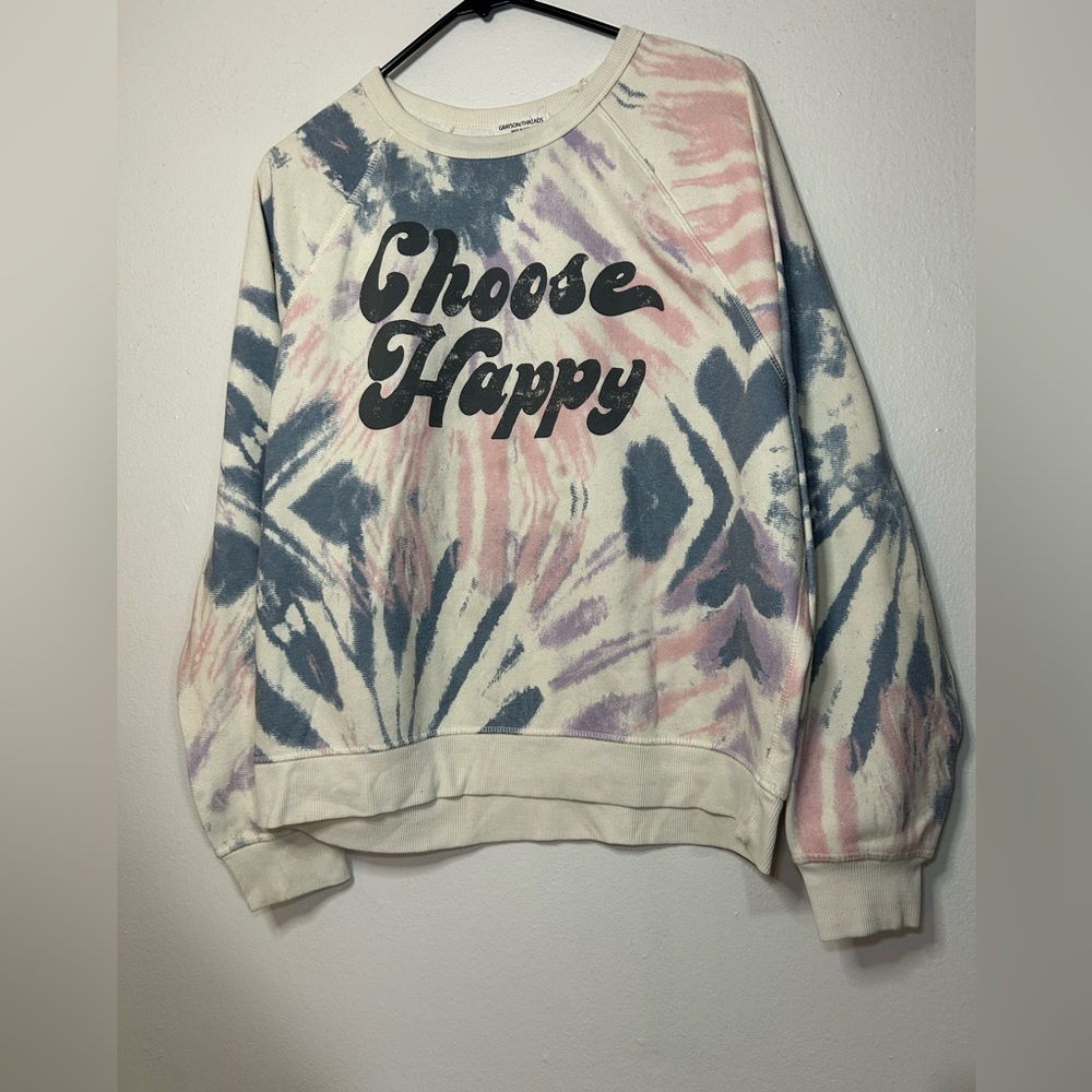 Grayson Threads Pink and Blue Crew Neck Sweater